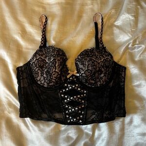 Victoria Secret Lightly-Lined Heritage Ribbon Slot Bra Top